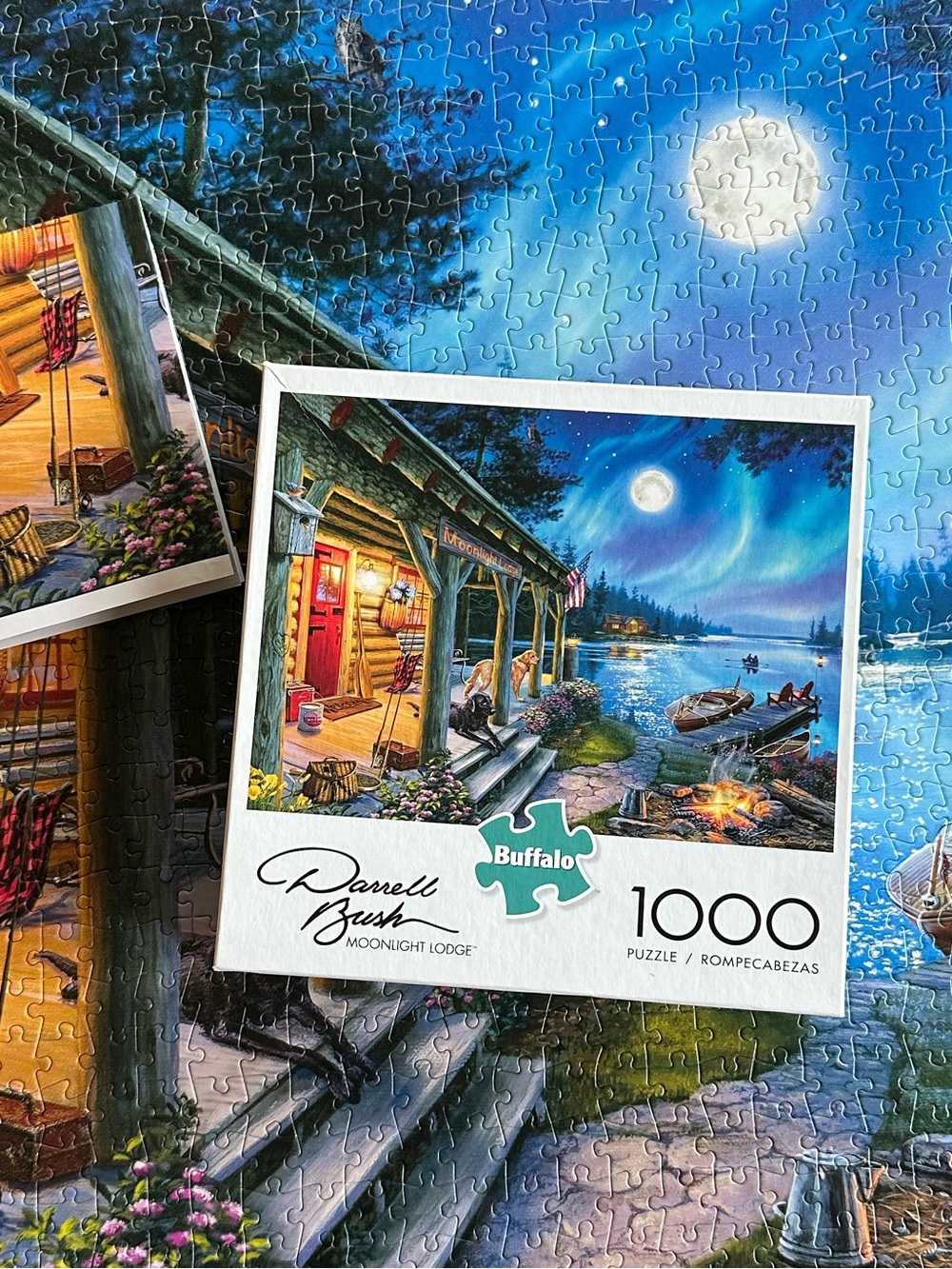 Buffalo Games Moonlight Lodge 1000 Piece Puzzle by Darrell Bush